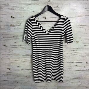Banana Republic Black and White Striped Mini Dress size 4